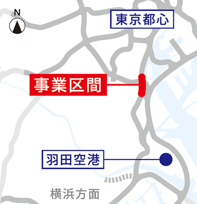 事業区間の地図
